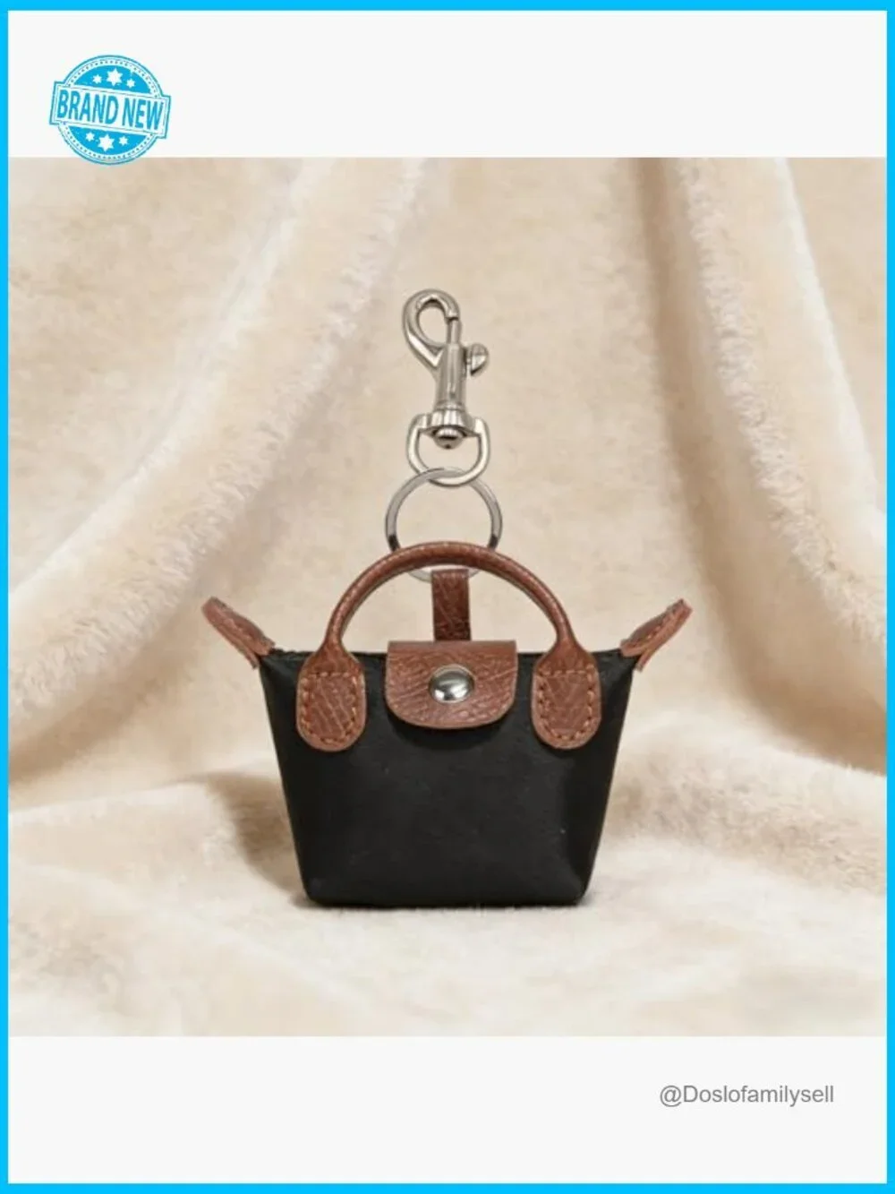 Mini Backpack Keychain Coin Purse Nylon Leather Trim Fashionable Bag Charm